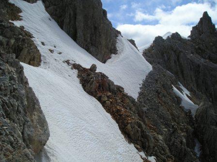 Croda Rossa d'Ampezzo, Via Grohmann, cengia sulla parete sud-ovest